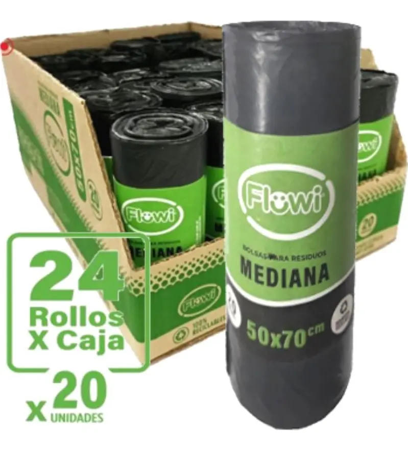 RESIDUO 50X70 - 480 UN (24 ROLLOS X 20 UN)